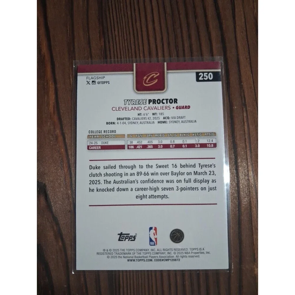2025-26 Topps - Tyrese Proctor #250 (RC)
